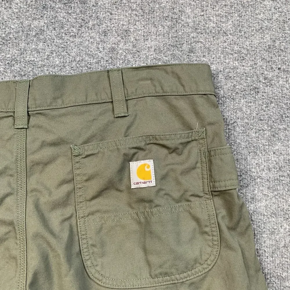 Carhartt Shorts Mens 34 Ivy Green Loose Fit Cotton Canvas Cargo Pockets Work